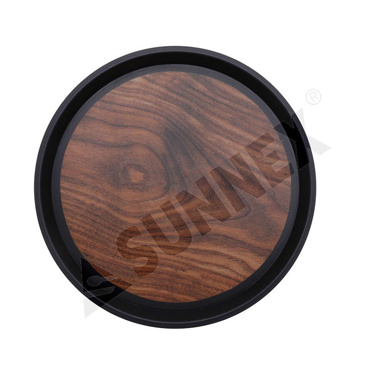 Features and Considerations for Round Wood Grain NonSlip Trays